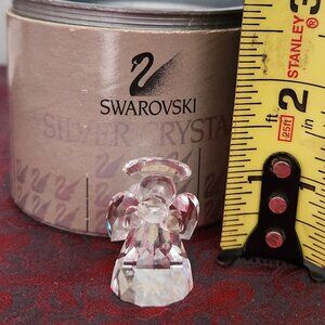 Swarovski Crystal Figurine Angel with Horn Nativity Christmas Vintage EUC w Box